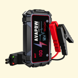 AVAPOW 1500A Car Jump Starter – Portable Battery Booster for 12V Vehicles (7L Gas/5.5L Diesel)